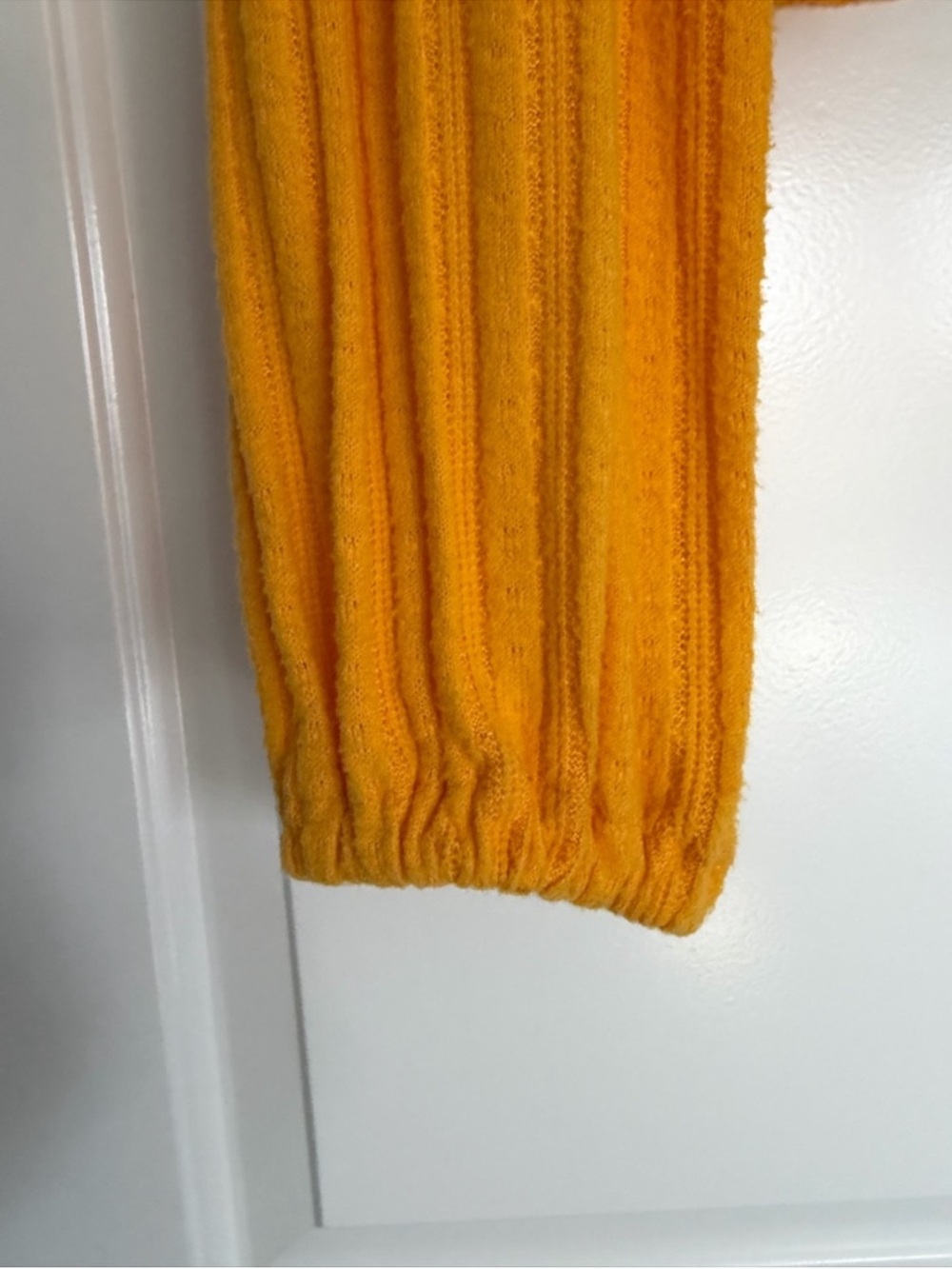 Urban Outfitters Mustard Babydoll Knit Top Balloon Sleeve Boho XS - Picture 4 of 10